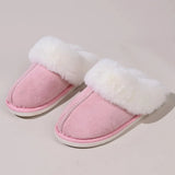 Winter Warm Fur Indoor Home Slippers Women Fluffy Comfort Soft Bedroom Slippers for Couples Flat Non Slip House Shoes
