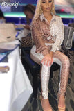 Autumn 2 Piece Sets African Sets For Women Retro Print Loose Long Shirt And Skinny Long Pants Sexy Fall Fashion