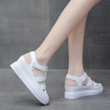 Womens Shoes 2022 Closed Toe Sandals Increasing Height Med Espadrilles Platform Summer Heels Suit Female Beige Clogs
