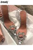 Sandals Women Pumps Transparent PVC High Heels Shoes Sexy Pointed Toe Slip-on Wedding Party Brand Fashion Shoes for