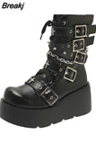 Style Brand New Dropship Vampire Cosplay Platform Women Mid-calf Boots 2023 Autumn Winter Street Shoes Motorcycle