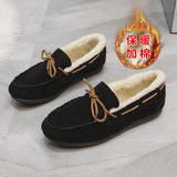 Autumn And Winter New Doudou Shoes, Plush, Warm, Bow, Korean Version, Casual, Flat-Bottomed, Lazy Cotton