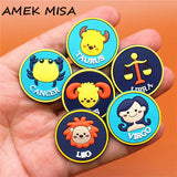 constellations Shoe Charms Pisces Aries Leo Scorpio 1pcs PVC Shoe Accessories Decoration Fit Croc Jibz Party Kids Gifts