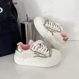 Women Vulcanized Shoes Chunky Sneakers Women Flats New Design Sport Shoes Lace Up Women Shoes Fashion Walking Sneakers