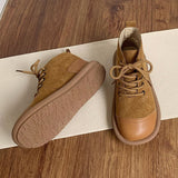 Women Ankle Boots 2023 Autumn Suede Leather Round Toe Flat Boots Lace Up Vintage Short Boots Soft Sole Non-slip Sneakers