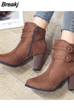 Boots Women 2023 Ankle Boots for Women High Heel Autumn Shoes Women Fashion Zipper Boots Size 43 Botas