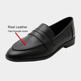 2023 New Arrival Women Flats Platforms Pointed Toe Genuine Leather Working Casual Shoes Woman Spring Summer