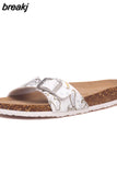 2023 New Fashion Summer Cork Slipper Women Casual Beach Mixed Color Flip Flops Slides