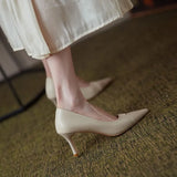 Size 32-43 Women Pumps Real Leather 2023 Spring Thin High Heels Shoes Women Sexy Solid Party Office Lady Daily