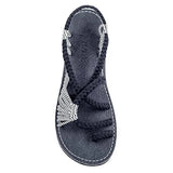 Size Summer Beach Sandals Women Clip Toe Rope Knot Flat Slippers