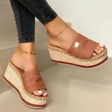 Sandals Wedges Heels Sandals Slip-On Platform Sandalias With High Heels Chaussure Femme Comfy Summer Shoes Women