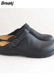 Fashion Men Slippers Flat Wedge Heel Square Toe Shallow Mouth Men's Casual All-match Outdoor Sports or Indoor Home