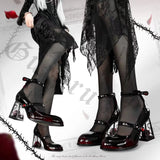 Breakj Rose Coarse Heel High Heels Mary Treasure Shoes Retro Single Shoes 2025 New Spring And Autumn