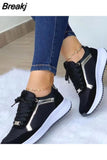 Trendy Mesh Platform Sneakers for Women Tenis Breathable Breathable Casual Sports Shoes Women Flats Shoes Zapatillas