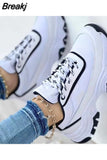 New Women Sneakers Fashion Platform Lace Up Casual Sports Shoes Comfortable Running Ladies Vulcanized Shoes Female