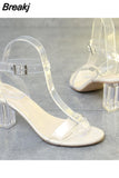 Trend Sandals for Women Jelly Crystal Heel Transparent Women's Sexy Transparent High Heels Summer Sandals High