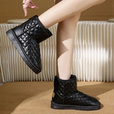 Winter Thick Plush Warm Snow Boots Women Slip On Flat Heels Cotton Shoes Woman Non Slip Waterproof Ankle Boots Female