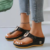 Women New Summer Sandals Open Toe Beach Shoes Flip Flops Wedges Comfortable Slippers Cute Sandals Plu Size Chaussure