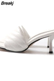 Slides Shoes Womens Slippers Outdoor Pantofle Heeled Mules Low Jelly 2023 High Thin Basic Rubber Crystal Sexy Rome