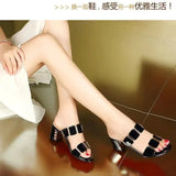 women fashion spring summer high heel sandals lady sexy comfortable sandals female cute pu leather