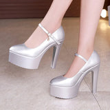 New Shallow Mouth Model Cheongsam Walking Show Shoes Women's High Heels, Sharp Heels And Large Size Professional Work