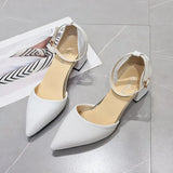 Summer New High Heels Shoes Fashion Sexy Pointed Shoes Banquet Party High Heels Ladies Sandals Square Heel Zapatos