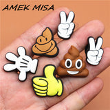 Thumb up/Gesture/Gloves Shoes Decoration Shoe Accessories Jibz for Original Croc Charms for Shoes Bracelets Kids Gifts