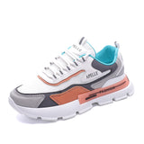 Women Casual Shoes Lovers Leather Dad Platform Chunky Sneakers Harajuku Flat Thick Sole Tenis Wedge White Basket