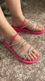size 36-42 Small Size Platform Sandals Women Shoes 2023 New Open Toe Casual Rhinestone Wedges Roman Sandals For