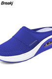 Summer Women Lightweight Mesh Sandals Fashion Wedges Outdoor Closed Toe Slippers Ladies Solid Slip On Shoes Casual