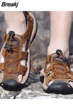 Men's Breathable Sandals Women Beach Casual Shoes Thick Sole Closed Toe Aqua Shoes for Hiking