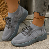 Breathable Knitted Sports Shoes for Women 2024 Spring New Plus Size Low Cut Flat Casual Shoes Woman Light