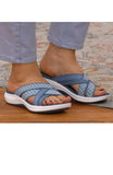 Women Wedge Sandals 2024 Open Toe Retro Thick Sole Slope Heel Slippers for Women Beach Comfortable Women's Casual