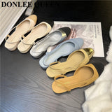 Mixed Color Slingback Sandals Women Elastic Band Back Strap Flats Mule New Brand Design Shoes Female Ballet Office