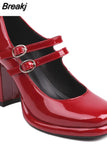High Heeled Women Pumps 2023 Vintage Buckle Mary Jane Shoes Great Quality In Spring Summer All-match Temperament