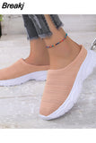 for Women 2023 Outdoor Breathable Women's Vulcanize Shoes Thick Bottom Walking Shoe Easy Put on Slippers Slip-on