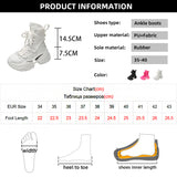 Chunky Platform Motorcycle Boots Women Fashion Thick Bottom Combat Booties Woman 2023 Autumn Winter White Ankle Botas