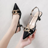 Women Pumps Fashion Metal Ladies Shoes Thin Heels Woman Party Pointed Toe Summer Sandals Lady High Heels for Female