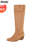 Women's Western Boots 2023 Autumn Winter Fashion Chunky Heeled Cowboy Boots Vintage Style Country Western Cowgirl White
