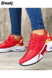 Women Summer Sneakers Breathable Mesh Patchwork Vulcanized Shoes Lace-Up Wedges Casual Running Sports Platform