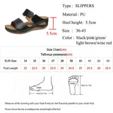 Plus Size Wedge Heel Slippers Women 2023 Summer Soft Platform Sandals Woman Vinatge Non Slip Beach Flip Flops