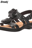 Summer Women Sandals New Hollow Out Wedge Flowers Casual Sandalias Retro Platform Ladies Comfortable Plus Size
