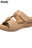Women Wedge Sandals 2023 Summer Roman Style Open Toe Women's Sandals Vintage Non Slip Leather Casual Beach Shoes Zapatos