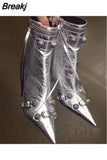 Knee High Boots 2023 Winter Boots Brand New Super High Thin Heels With Rivet Retro Fashion Cool For Women Summer