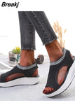 Size Sandals Women 2023 Fashion Casual Platform Sandals Women Shoes Comfort Summer Soft Sport Sandals Breathable