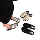 Bao-head Half Slippers, Women's Summer Wear 2024 New Slip-on Moeller Sandals, Birkenstocks Woven Sandals, Women's