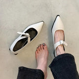 2023 New British Style One Word Belt With Small Leather Shoes Wear Fashion Mary Jane Shoes Women's