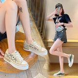 Bottom Canvas Shoes Female 2023 New Autumn And Winter New Fashion Niche Design Spell Color Lace Live Small White