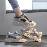 Sneakers Women Thick Bottom Daddy Shoe Thick Bottom Round Toe Breathing Leisure Female Vulcanize