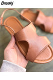 New Women Flat Sandals PU Leather Open Toe Ladies Beach Shoes Summer Sexy Slippers Footwear Buckle Strap Fashion